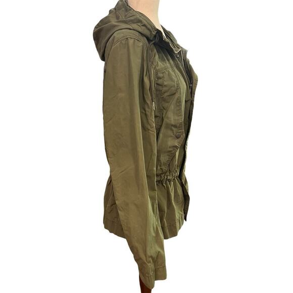 Gap Cinch Waist Utility Field Jacket Pockets Water Resistant Khaki size Medium - Picture 2 of 13